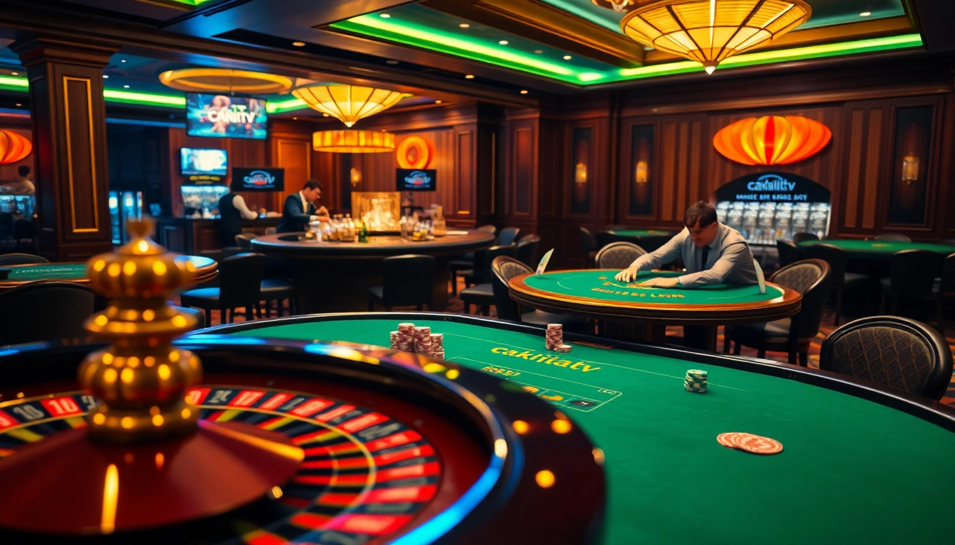 Cakhiatv offers an immersive gambling experience with poker games, roulette spins, and lively casino atmosphere.