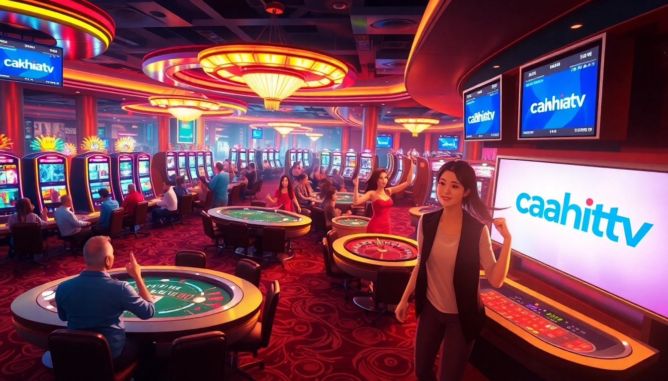 Cakhiatv unveils a dynamic casino atmosphere where players engage at thrilling blackjack and poker tables.