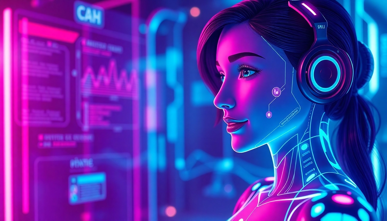 Engaging AI chat porn environment with futuristic digital characters in an intimate interaction setting.